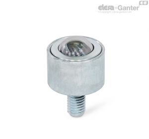 GN 509.5-S-A Deslizador de bola Carcaça de aço, cilíndrica