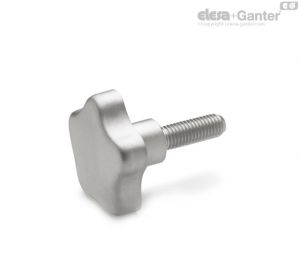 GN-5334.4 Star Knobs with threaded stud, stainless steel aisi 316l