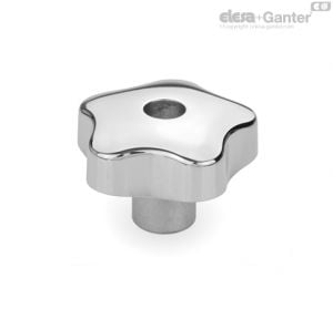 GN 5336-D Manípulos de estrela Com furo passante roscado