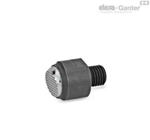 GN 709.1-RH Base de fixação Face de contato serrilhada, com esfera de metal duro