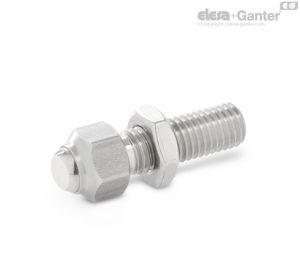 GN 709.35-BR Stainless Steel-Clamping pads Smooth contact face, with automatic return