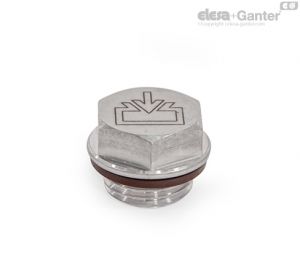 GN 742.5-E Stainless Steel Threaded Plugs With DIN fill symbol