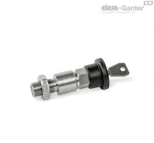 GN 814-EK Stainless Steel-Indexing plungers front and rear locking, with lock nut