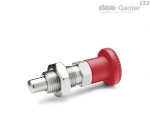 GN-817-NI Indexing plungers Stainless Steel, with red knob