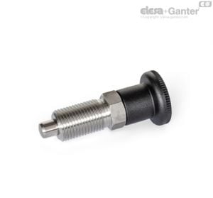 GN 818-B Stainless Steel-Indexing plungers without rest position, with Plastic-Knob, without lock nut