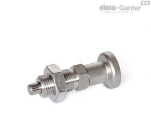 GN 818-BKN Stainless Steel-Indexing plungers without rest position, with Stainless Steel-Knob, with lock nut