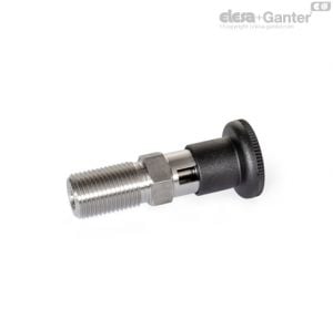 GN 818-C Stainless Steel-Indexing plungers with rest position, with Plastic-Knob, without lock nut