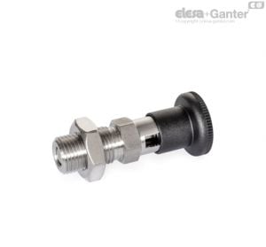 GN 818-CK Stainless Steel-Indexing plungers with rest position, with Plastic-Knob, with lock nut