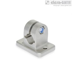 GN 145-NI Flanged connector clamps stainless steel / with 2 mounting holes