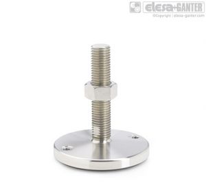 GN 23-T/TK Stainless Steel-Levelling feet with/ without nut, wrench flat at the bottom, not dipping version