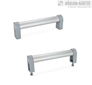 GN 335-ES Oval tubular handles aluminum, plasic coated, silver