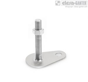 GN 45-T/TK Stainless Steel-Levelling feet with/ without nut, wrench flat at the bottom, not dipping version