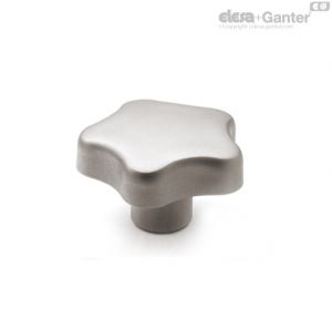GN 5334 Manípulos de estrela com Bucha Roscada, Aço Inoxidável AISI 304