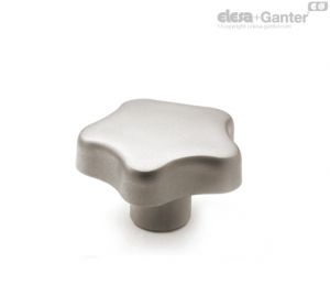 GN 5334.4 Star Knobs with Threaded Bushing, Stainless Steel AISI 316L