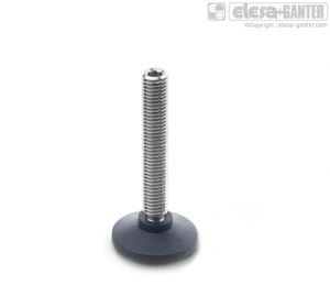 GN 638-NI Ball jointed levelling feet stainless steel, thrust pad plastic
