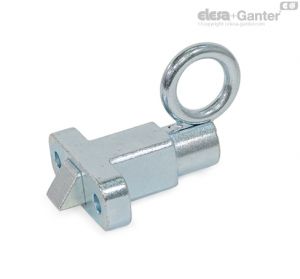 GN 724.5-ST-ZB Posicionadores de Aço, Zincado, Passivado em azul