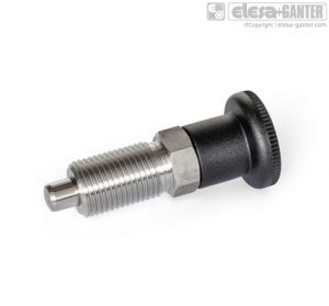 GN 818-B Stainless Steel-Indexing plungers without rest position, with plastic-knob, without lock nut