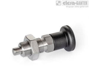 GN 818-BK Stainless Steel-Indexing plungers without rest position, with plastic-knob, with lock nut