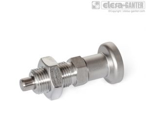 GN 818-BKN Stainless Steel-Indexing plungers without rest position, with stainless steel-knob, with lock nut