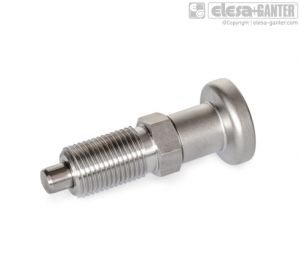 GN 818-BN Stainless Steel-Indexing plungers without rest position, with stainless steel-knob, without lock nut