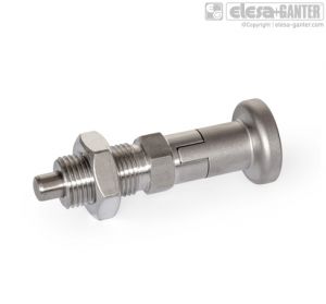 GN 818-CKN Stainless Steel-Indexing plungers with rest position, with stainless steel-knob, with lock nut