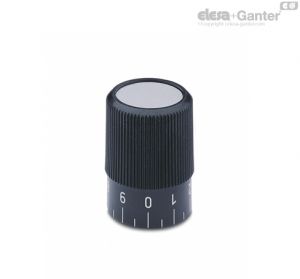 IZP.35 N-10+GS-10/20 Knurled control knobs With graduation