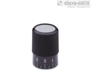 IZP.35 N-10+GS-10/20 Knurled control knobs with graduation