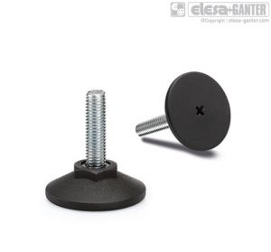LX.40-SW17-M8x32-S Levelling elements, fixed stem zinc-plated steel, base with screwdriver slot
