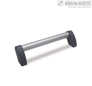 M.1053-AN-GR Offset tubular handles anodised aluminium tube, technopolymer shanks in grey colour