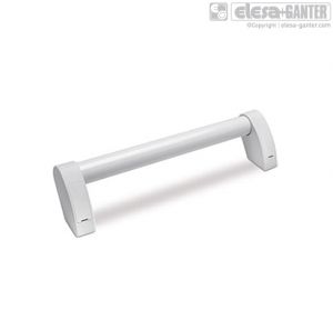 M.1053-CLEAN Offset tubular handles aluminium tube with coating and technopolymer shanks in white colour