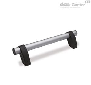 M.1053-P-AN-BK Offset tubular handles Anodised aluminium tube, handle shanks in black colour