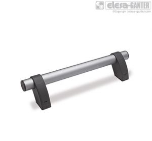 M.1053-P-AN-GR Offset tubular handles anodised aluminium tube, technopolymer shanks in grey colour