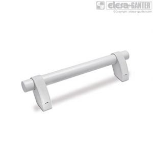 M.1053-P-CLEAN Offset tubular handles aluminium tube with coating and technopolymer shanks in white colour