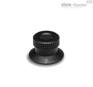 MBR+FK Manípulos de controle recartilhados com corte de diamante, flange com índice triangular