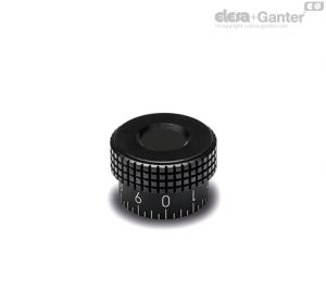 MBR+CGS Diamond cut knurled control knobs Collar with graduation