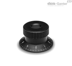 MBR+FGS Diamond cut knurled control knobs Flange with graduation