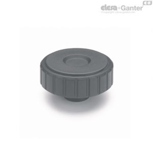 MBT-B-SOFT Manípulos canelados casquilho de latão, furo roscado