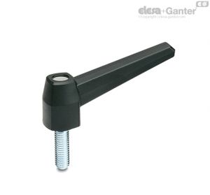 MF-p Lever handles Zinc-plated steel threaded stud