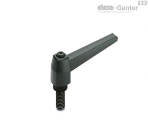 MR-p Adjustable handles Black-oxide steel threaded stud