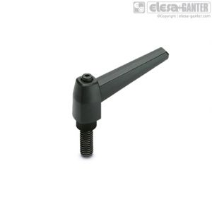 MR-p Adjustable handles black-oxide steel threaded stud