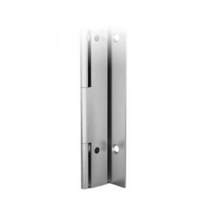 Drilled continuous hinge with one cranked leaf