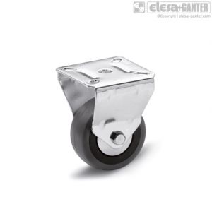 RE.C7-PBL Castors for the general public with steel bracket fixed plate bracket, without brake