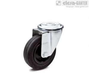 RE.E2-FBL-N Castors with steel bracket turning plate bracket and centre pass-through hole, without brake