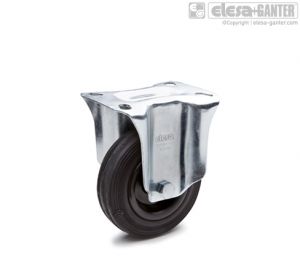 RE.E2-PBL-N Castors with steel bracket fixed plate bracket, without brake