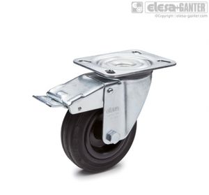 RE.E2-SBF-N Castors with steel bracket turning plate bracket, with brake