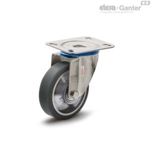 RE.F5-SXL-SST-N-ESD Castors with stainless steel bracket Turning plate bracket, without brake