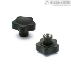 VC.692-SST Lobe knobs with solid section stainless steel boss, threaded hole