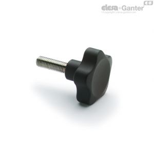 VC.692-SST-p Lobe knobs with solid section Stainless steel threaded stud