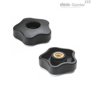 VCRT-FP Shortened lobe knobs Brass boss, threaded hole