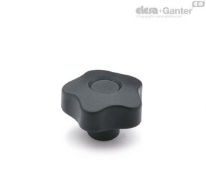 VCT-AZ Lobe knobs Zinc-plated steel boss, threaded hole, with cap